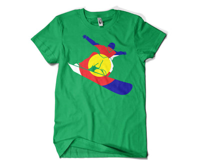 Colorado flag snowboarder t-shirt finally here!