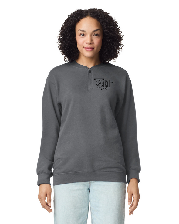 W911 Logo 1/4 Zip Sweatshirt (front only)