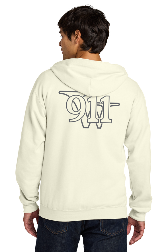 W911 Logo Full Zip Hoodie (front and back)