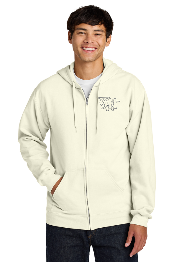 W911 Logo Full Zip Hoodie (front and back)
