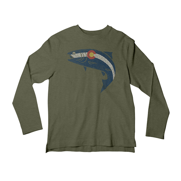 Colorado Pointillism Fish Long Sleeve T-Shirt